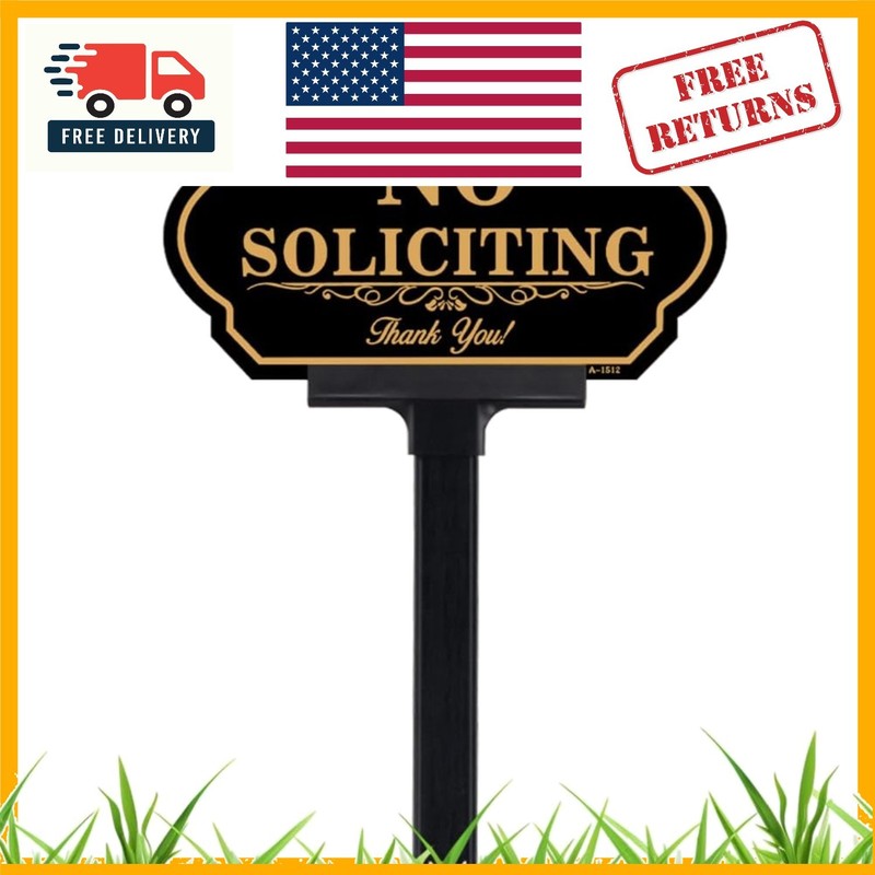 Weather-Resistant No Soliciting Sign with Fiberglass Stake – Perfect for Homes