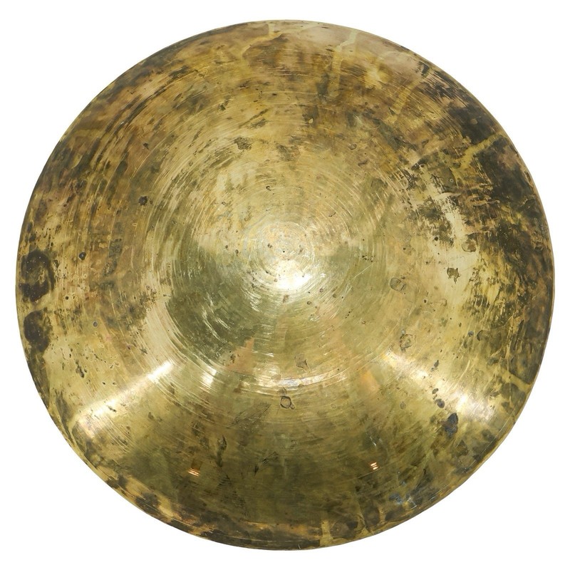 Vintage Brass Hand Engraved 13.5"x1.75" Decorative Dish ISCO India 70s gallery