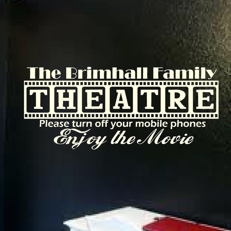 Cinema Theatre customized sign home movie theater vinyl wall decor mural decal gallery