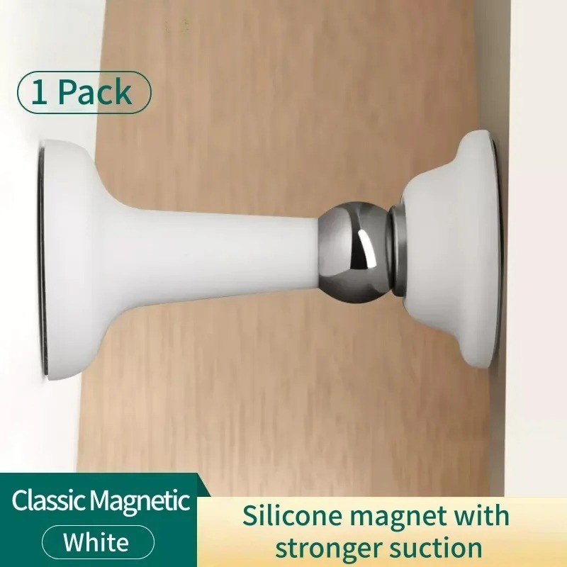 1pc No Drill Silicone Door Stopper Strong Suction Floor Protector - NEW gallery