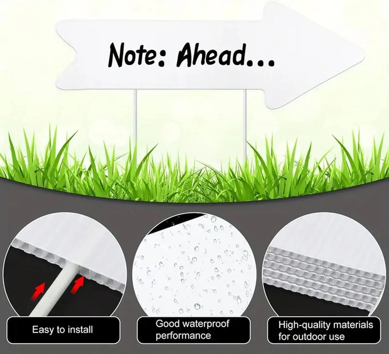 Blank-Arrow-Signs Bulk with Stakes 3 Pack 17 x 6 Inches Wedding Directional Yard gallery