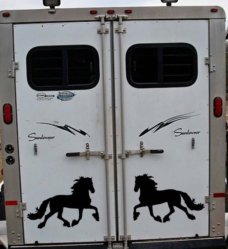 Friesian Horses Sticker OS 147 12″ horse Decals draft horse 2 decal set