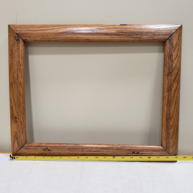 Oak Picture Frame 12x16 Reeded Wide Profile Rustic Traditional Wall Decor gallery