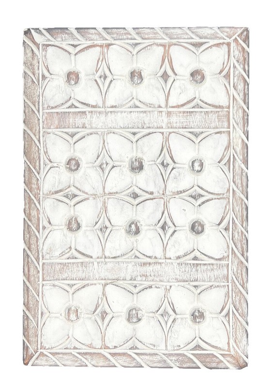 Whitewashed Mango Wood Engraved Box gallery
