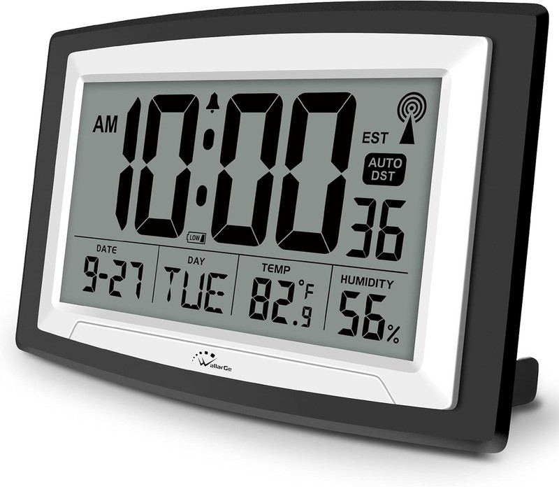 Large Atomic Wall & Desk Clock - Easy Read with Temperature, Humidity & Alarm gallery