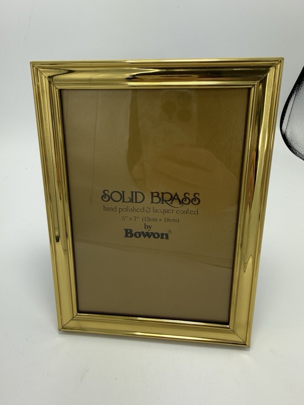 Bowon Solid Brass Photo Frame 5X7 Tarnish Resistant Free Stand 80’s Vibes