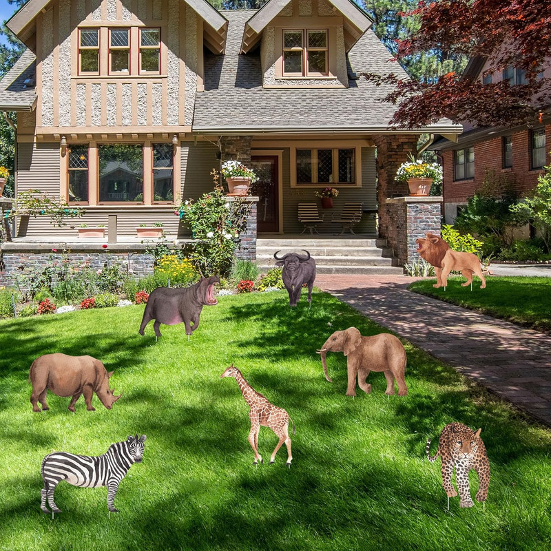 Wild Animals Decorations Outdoor Safari Decorations for Lawn Jungle Theme Yard S gallery