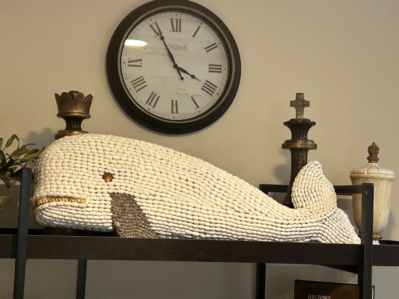 Whale Wall Art Nautical Ocean Beach House Wall Art Decoration 37 x 14 Shells