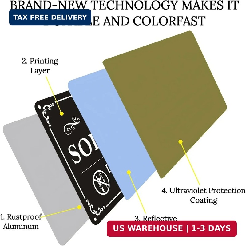 2 Pack No Soliciting Sign for Front Door,9 X 6 Inches Self-Adhesive No Solicitin gallery