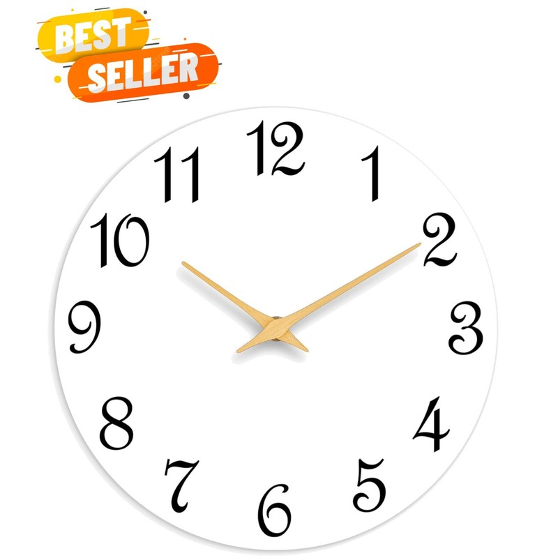 Stylish and Silent 8 Inch White Wall Clock – Perfect for Kitchen & Bedroom