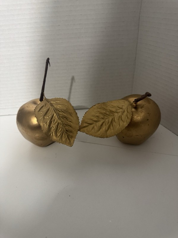 Gold Apples With Leaf Set Of Two Decorative Bowl Filler Crafting