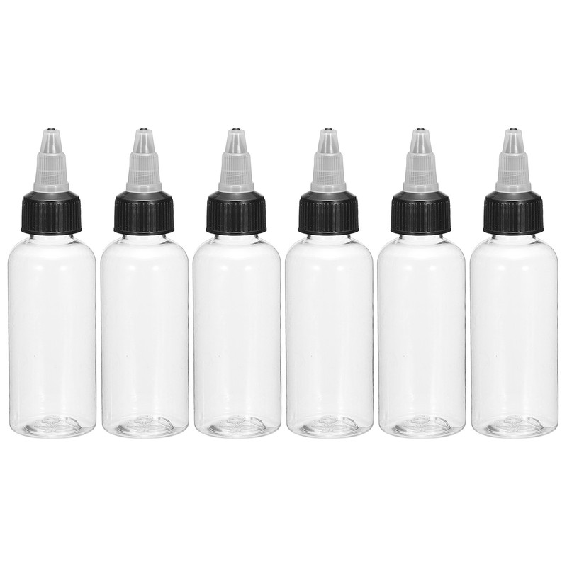 6Pcs 2oz/60ml Squeeze Bottles, Clear Dispensing Bottles