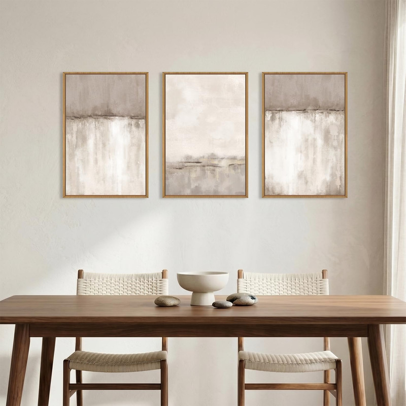 Large Gray Framed Canvas Art Set - Modern Abstract Wall Decor for Any Room gallery