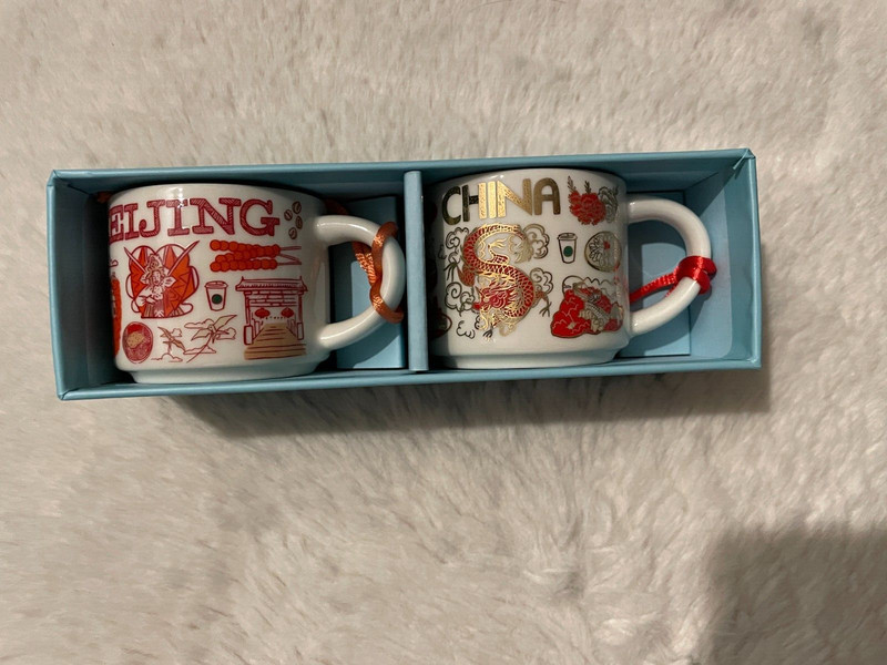 Starbucks Beijing & China 2 Ceramic Ornament Mugs 2 Oz – Been There Series / New