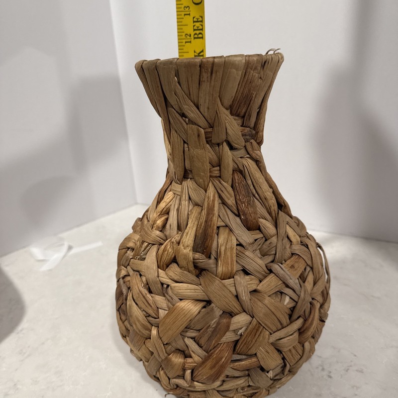 Vintage Rattan Wicker Vase 11″ X 7″