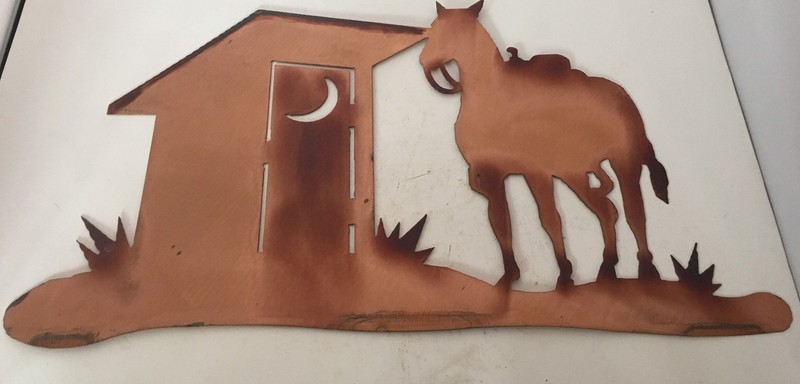 Stained Copper Horse Laser Cut Handmade Metal Local Made Horse Yard/ WallDecor