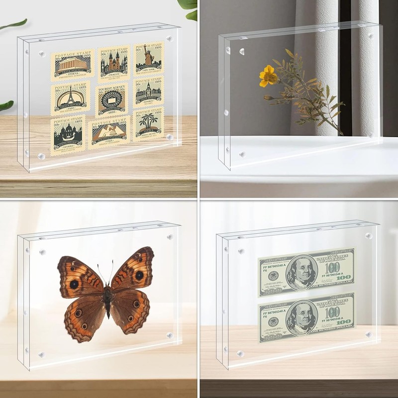 5x7 Acrylic Frames 6 Pack 20mm Thicker Frameless Clear Picture Frame Double Side gallery