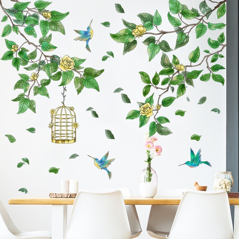 High Quality Wall Stickers Waterproof Birds Closet Doors For Smooth Surfaces