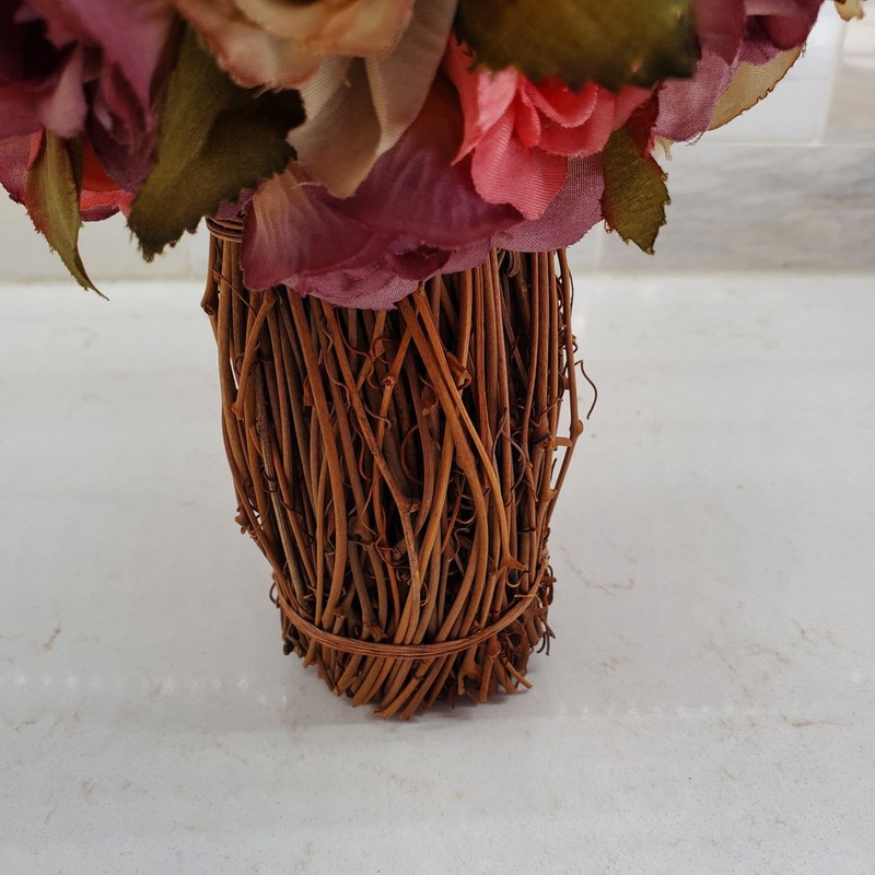 Rose Topiary Willow Base Table Tap Display Wedding Bouquet Vase Insert VINTAGE gallery
