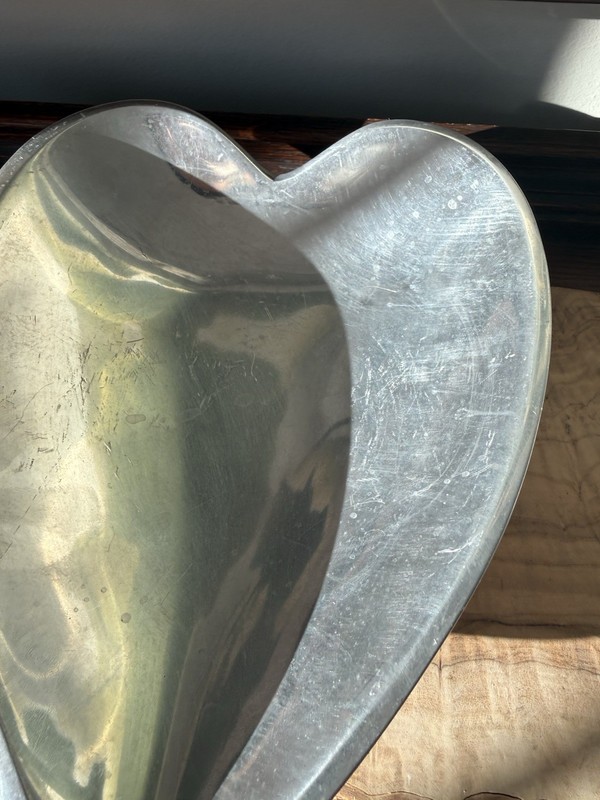 Nambé Love Heart Bowl Sweet Heart Chrome Metal Alloy Trinket Dish gallery