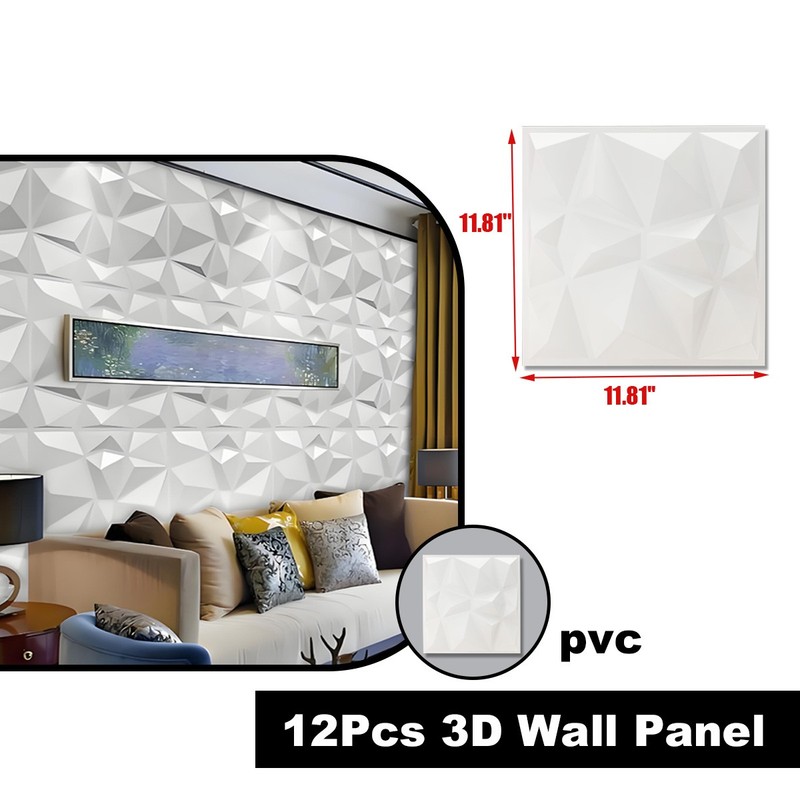 3D Wall Panels Brick Wallpaper Decorative PVC Plastic Cladding 30*30cm 12pcs US gallery
