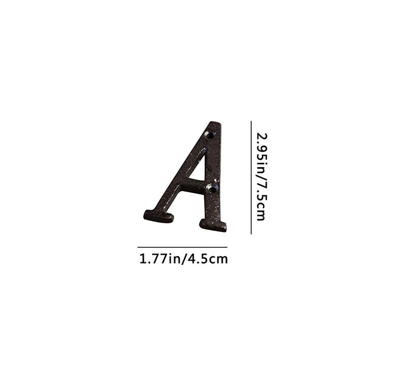Rustic Cast Iron Black Alphabet Home House Door Mailbox Address Numbers Letters