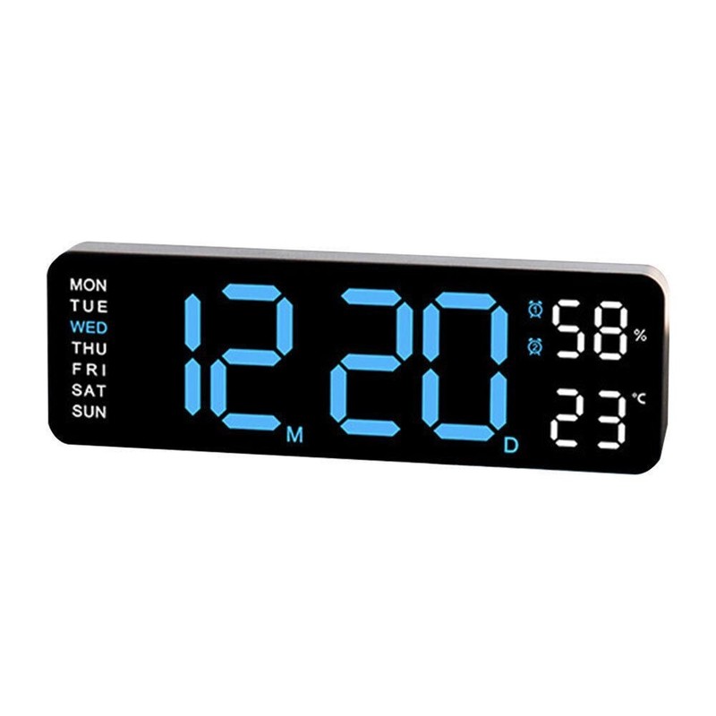 Digital LED Large Display Wall Desk Alarm Clock With Calendar Temperature Date