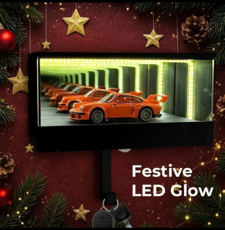 Key Holder for Wall, Infinity Garage Key Hanger with LED Lights, Mirrored Key gallery