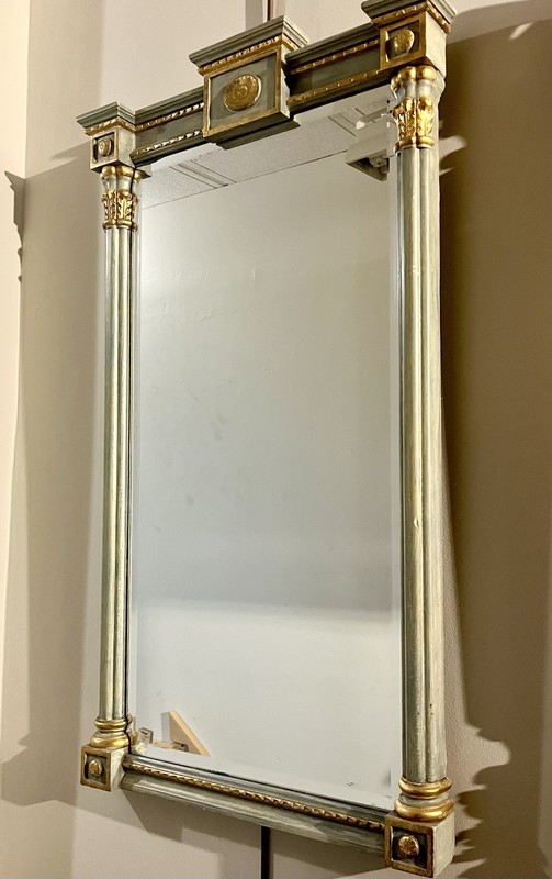 New 41x23 Wood Wall Mirror Elegant Gray Gold Frame Ornate Luxury Accent Home