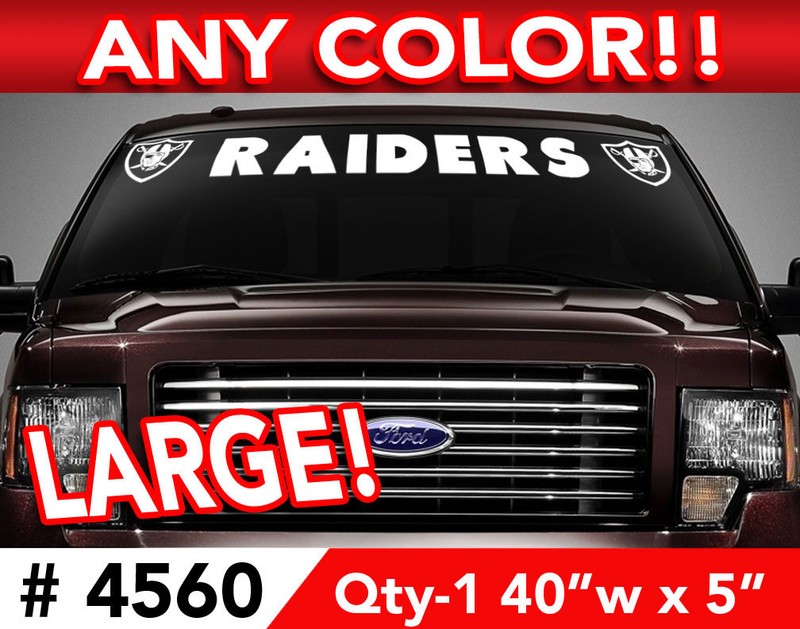 OAKLAND RAIDERS WINDSHIELD DECAL STICKER 40″x 5″ ANY 1 COLOR