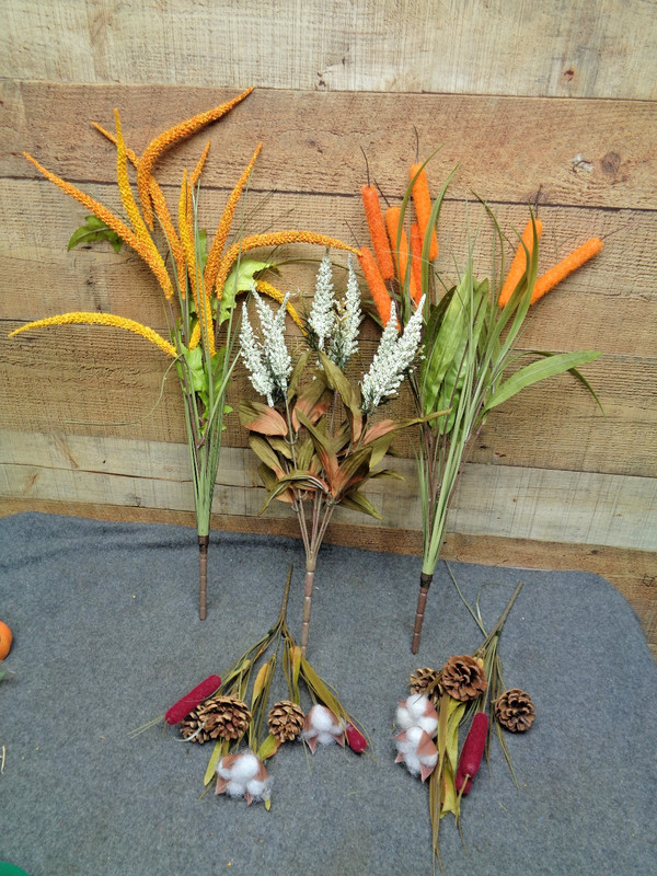 Faux Silk Fall/Autumn Flower Stems -15″ to 24″ – Lot of 5
