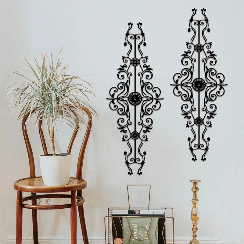 Metal Scroll Wall Decor Rustic Iron Wall Medallion Small Traditional Scroll Arts gallery