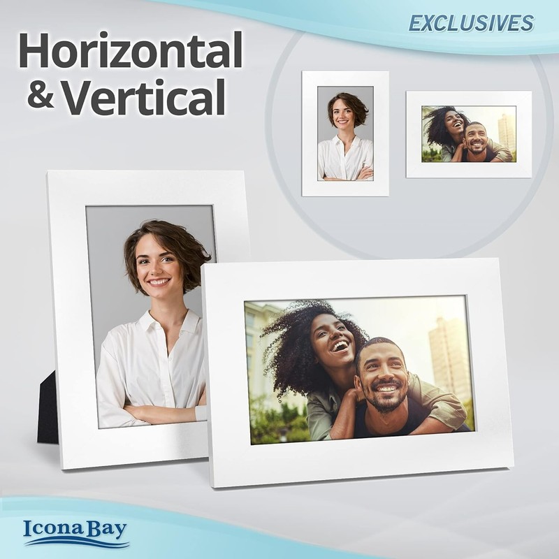 4X6 Picture Frames (White, 3 Pack), Sturdy Wood Composite Photo Frames 4 X 6, Sl gallery