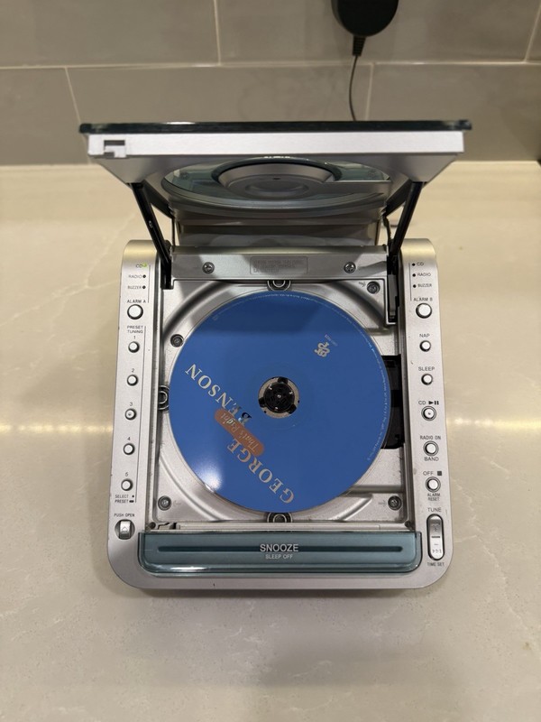 Sony Dream Machine ICF-CD855V Clock Radio CD Player Blue/Silver TESTED WORKS Y2K gallery
