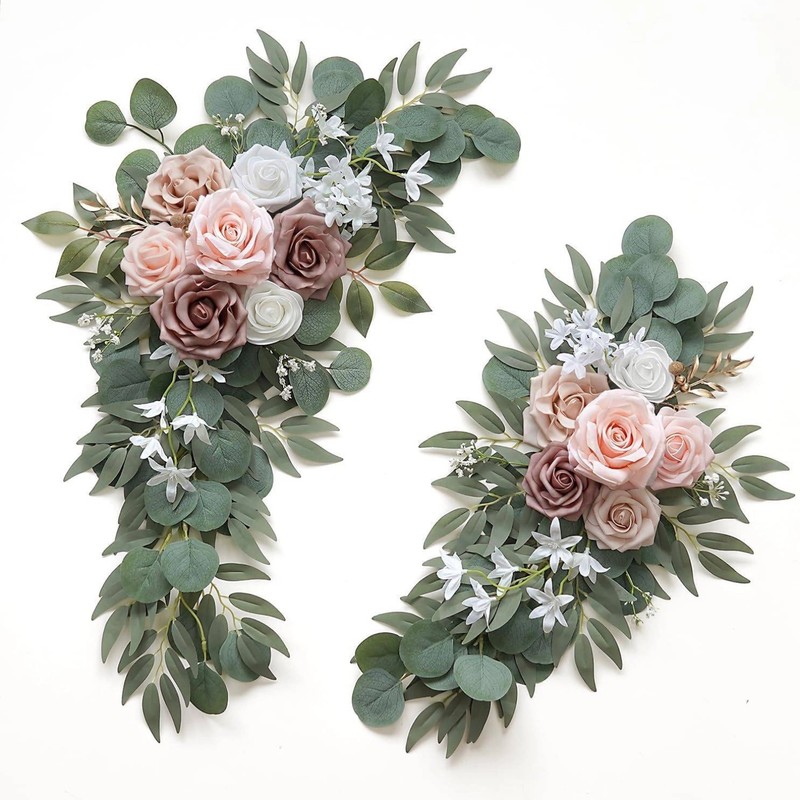 Wedding Arch Flowers (Pack of 2), Artificial Flowers for Wedding Welcome Signs