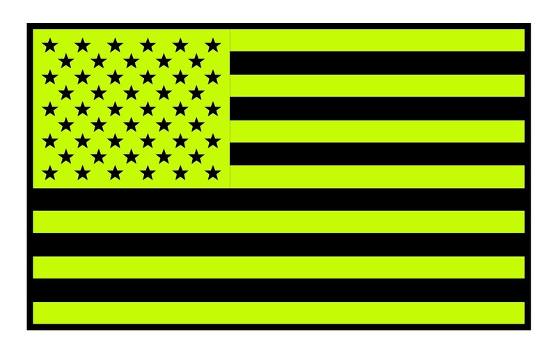 REFLECTIVE Fluorescent AMERICAN FLAG Car DECAL fire helmet EMS Multiple Sizes