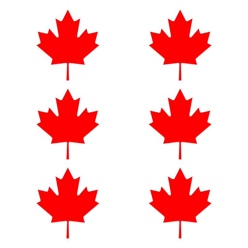 New – Set of 6 – Canadian Maple Leaf Vinyl Decal – Canada Flag Symbol Sticker