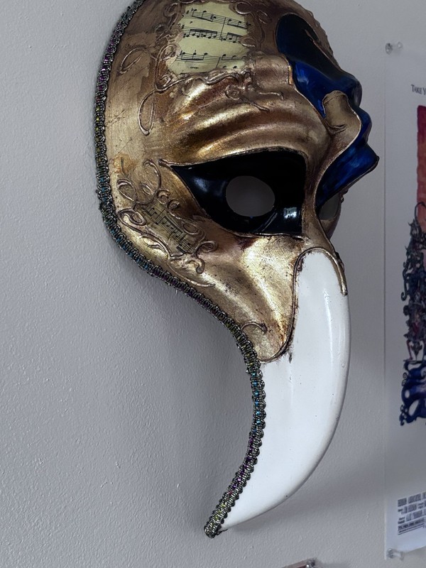 Venetian Plague Doctor Beaked Mask Papier Mache Painted Gold masquerade gallery