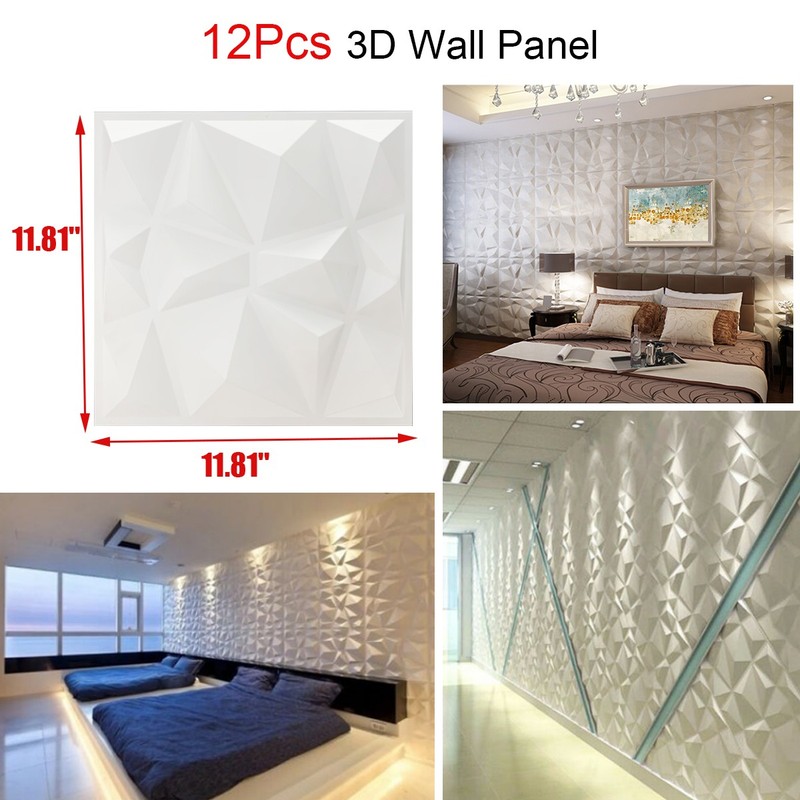 3D Wall Panels Brick Wallpaper Decorative PVC Plastic Cladding 30*30cm 12pcs US gallery