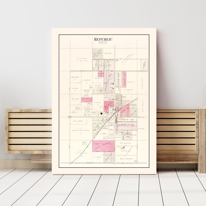 Old Map of Republic, MO 1904 - Vintage Republic Missouri Art gallery