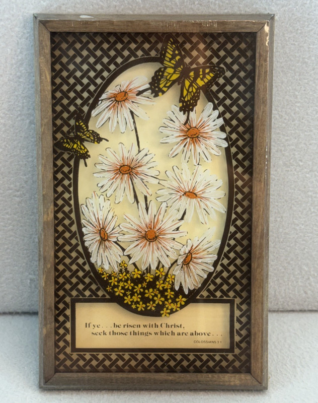 Vintage 1979 Bible Verse Wall Plaque Framed Religious Decor Sealed