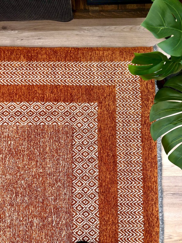 Alfa Rich Scandinavian Burnt Orange Washable Area Rugs for Living Room Bedroom gallery
