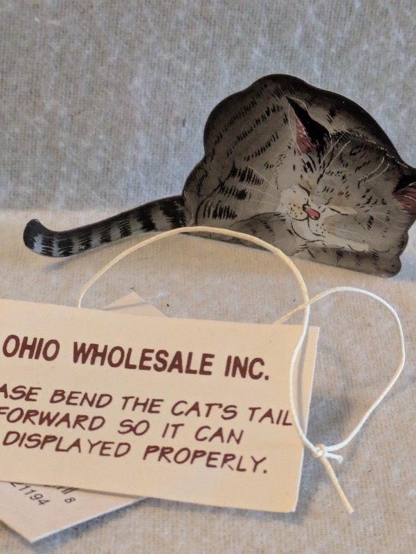 New Old Stock Ohio Wholesale Sleepy Cat Bendable Tail Vintage Rare