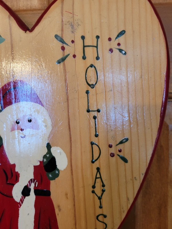 Vtg Handmade Wood Painted Santa Claus Christmas Holidays Signed Mexico READ gallery