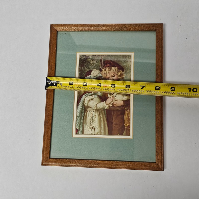 8x10 Victorian Children Vintage Wood Framed Print Girl and Boy Holding Puppy gallery
