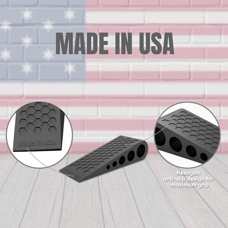 Door Stoppers for Bottom of Premium Floor Rubber Stop Wedge Black gallery