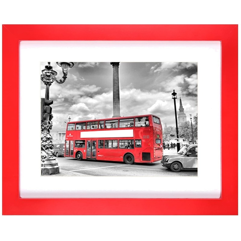 Red 8×10 Picture Frame – Solid Wood, Tabletop/Wall Display