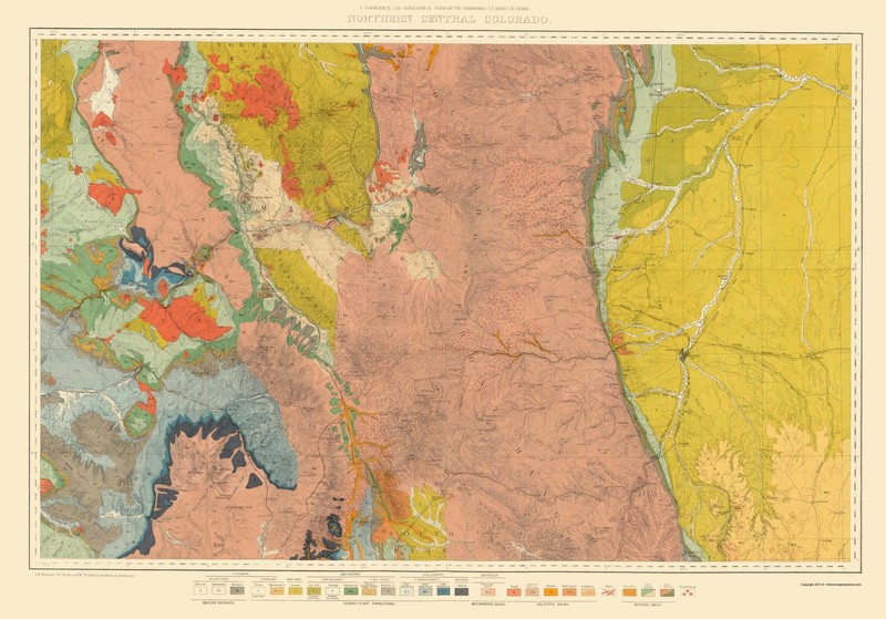 Topographical Map – Colorado North Central Economic – USGS 1881 – Vintage Wall