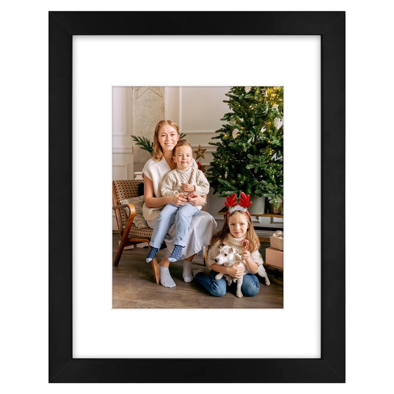 Golden State Art 11×14 Photo Wood Frame with Mat for 8×10 Picture BLACK
