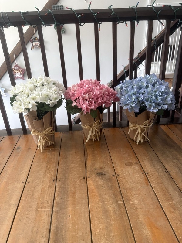 New Blue Pink Or White Potted Faux Artificial Hydrangea Flower Fake Plant